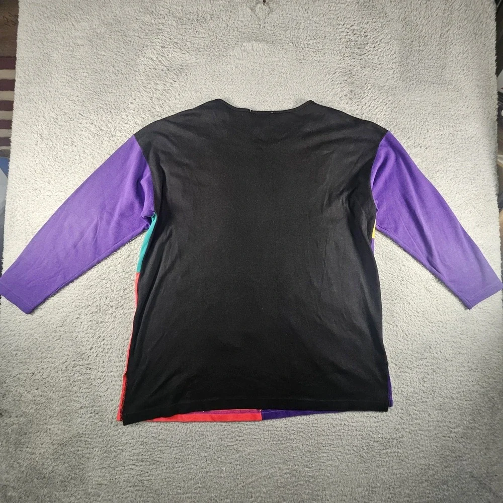 Vtg Colorblock Top Womens 14/16 Teacher Artsy Novelty Art Deco Abstract Ornate‎ - Picture 6 of 13